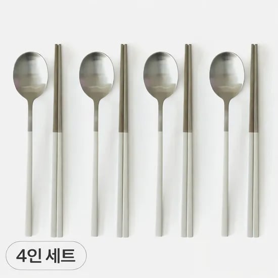 루엔 스텐 304 슬림 4인 수저세트 6color 숟가락 4P + 젓가락 4P