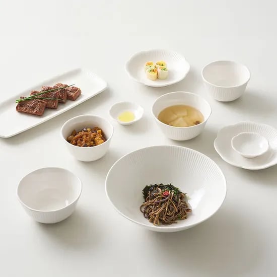 순백 화이트 도자기 2인 홈세트 10p