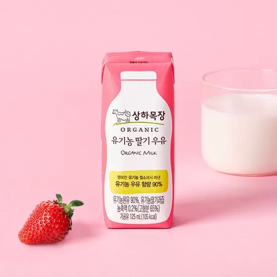 *상하목장 유기농 멸균 우유 딸기 125ml 24팩