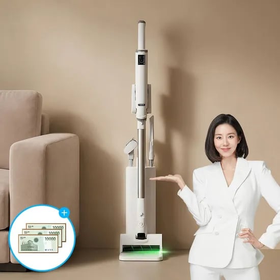 BLDC UV살균 올인원 무선 자동먼지비움 청소기+침구 노즐세트