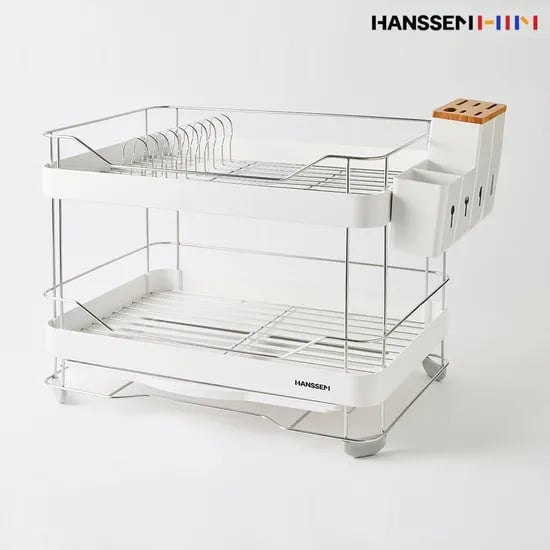 NEW 데일리 와이드 스텐 304 식기건조대 2단 물받침 우드칼블럭 수저통 99,900원