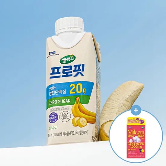 *(행사)셀렉스 프로핏 완전단백질 바나나 드링크 250ml 18팩+밀세라 구미 1박스