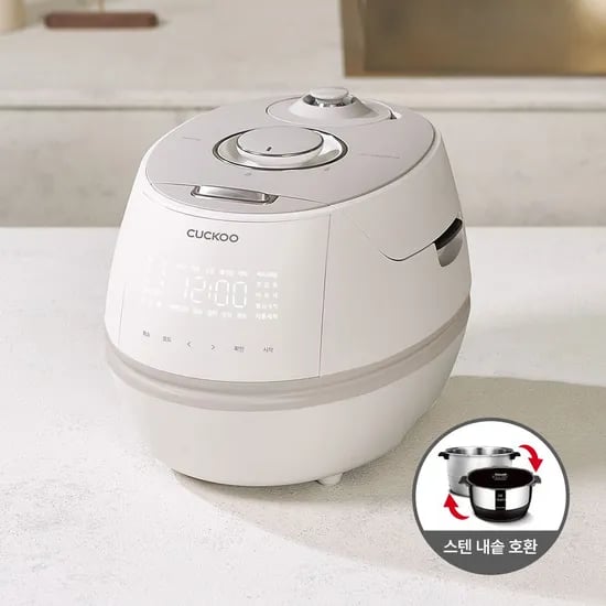 카드가26.7만! 6인용 올스텐 내솥 IH 전기압력밥솥 그레이스 화이트