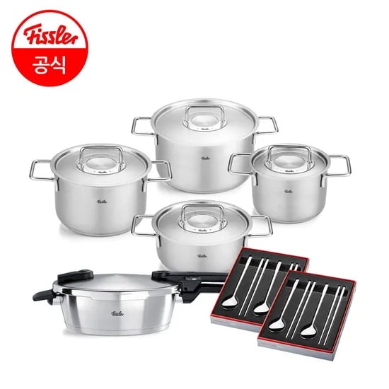 퓨어 메탈 4종+비타퀵 프리미엄 압력솥 22cm 2.5L+한식기 4인조