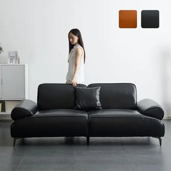 루아 3인용 가죽 소파 2colors