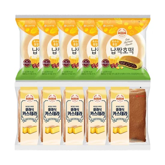 납짝호떡 옥수수통팥 97gx5개+클래식카스테라 85gx5개