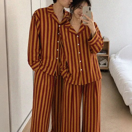 디어 파자마 스트라이프 커플 잠옷 와이드핏 빅사이즈