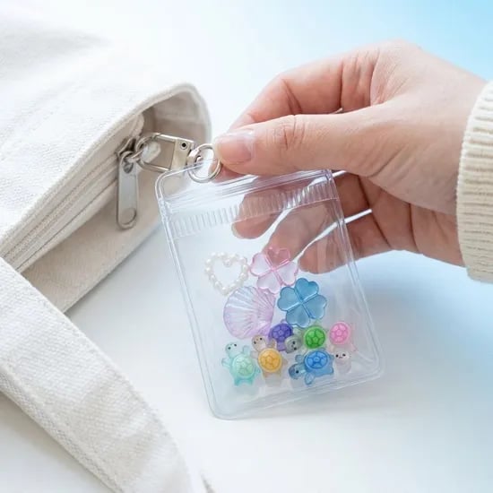 행운 지퍼백 키링 생일 거북이 랜덤 바다생물 홀더 가방 백꾸 키링줄 미니가방 열쇠고리