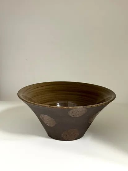 Dark brown dot bowl 핸드메이드 도자기면기 국그릇 대접