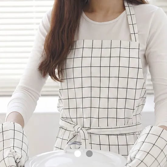 자체제작 모노체크 워싱면 앞치마 (2컬러) 카페 공방 집들이 선물