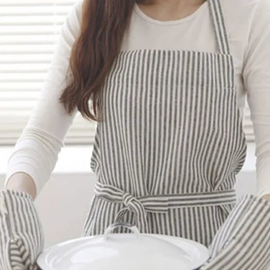 자체제작 린넨 스트라이프 워싱면 앞치마 카페 공방 집들이 선물
