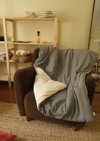 겨울에도 유용한 솜 이불/담요 - Cotton check comforter
