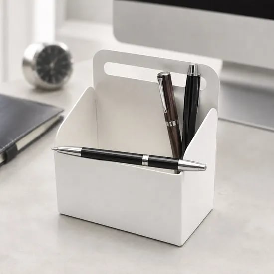 메탈 데스크 캐디 L 12x7x13cm 스노우화이트