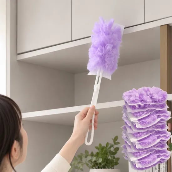 양면 일회용 정전기 흡착 더스터 먼지털이 숏핸들 리필 10매 틈새 떨이개 청소포