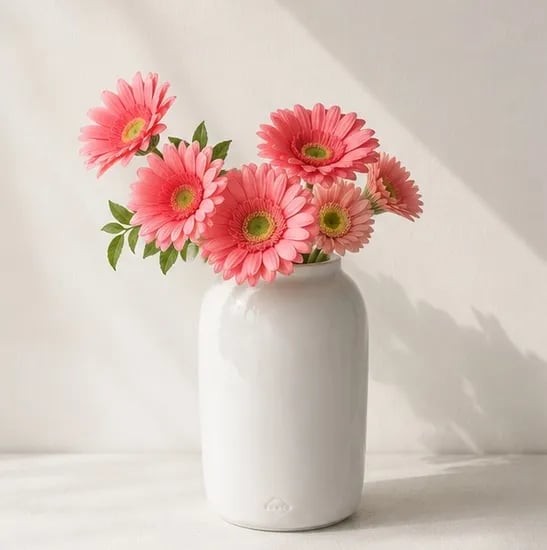 일자 백자 꽃병 화병 38,000원