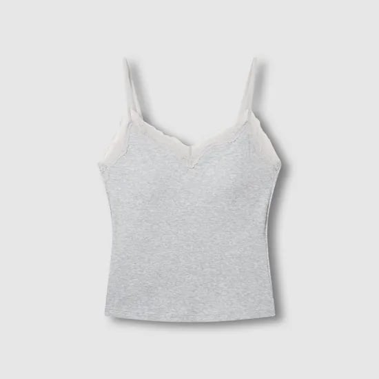 여 코튼 립 레이스 브라캐미솔 (3 sizes)(3 colors)