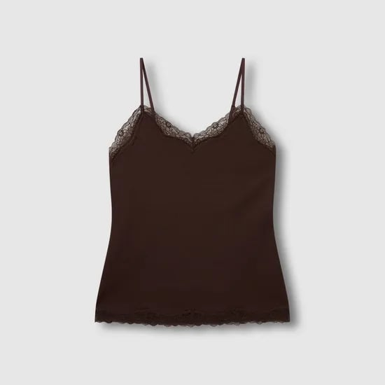 여 코튼 립 레이스 캐미솔 (3 sizes)(3 colors)