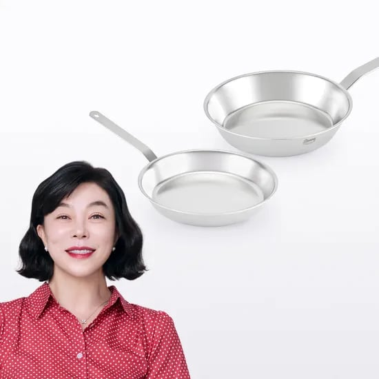 무연마제 스테인리스 통5중 프라이팬 2종 세트 (24cm+28cm)