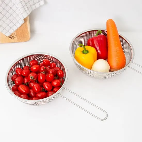 올스텐 타공 물빠짐 과일 채소 트레이 원형 편수바구니(19cm+20cm)