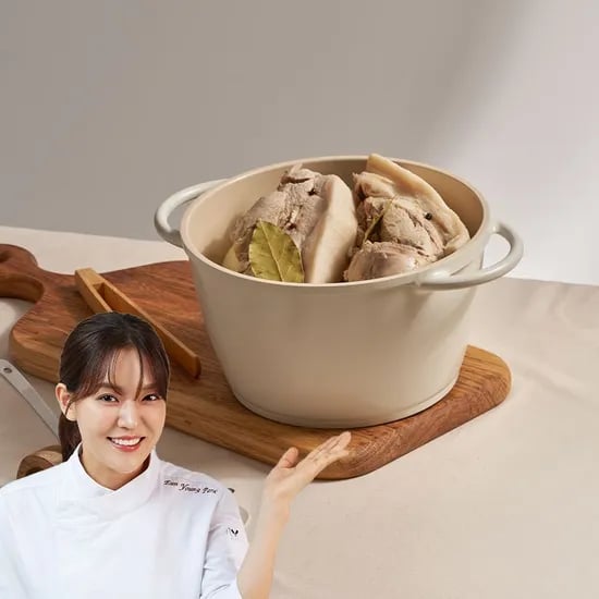 국내생산 5L 대용량 곰솥 인덕션 세라믹 양수냄비 24cm