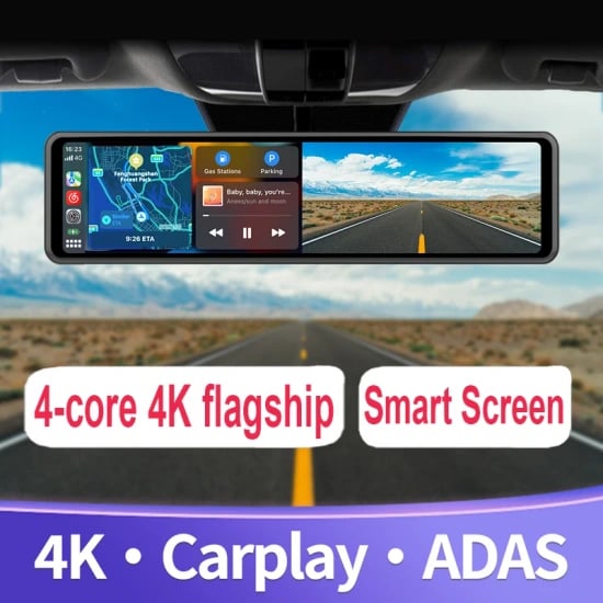 <알리익스프레스 11월 블랙프라이데이 대시캠캠모음>듀얼 렌즈 자동차 DVR GPS 네비게이션 라디오 멀티미디어 와이파이 비디오 플레이어, 4K ADAS 대시 캠 ($35.39/무배)