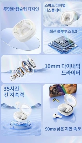 Toocki 디스플레이 무선 블루투스 5.3 이어폰(7,990원/무배)4
