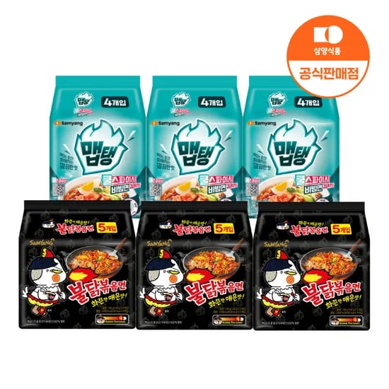 삼양식품 맵탱 비빔면 12입+불닭볶음면 15입 (24,750원/무료)