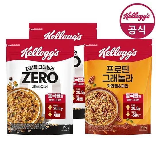 켈로그 그래놀라 제로 350gX2+프로틴딜라이트 350g (13,750원/무료)1