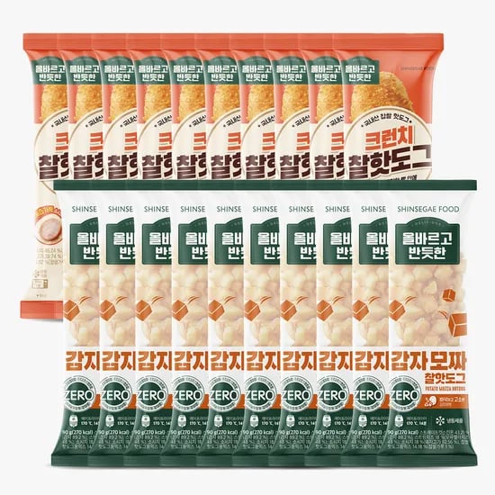 올반 크런치 찰 핫도그 10봉 + 감자모짜핫도그 10봉 (25,900원/무료)