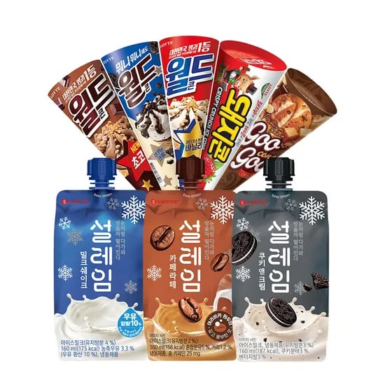 롯데웰푸드 설레임,월드콘,돼지콘,구구콘 8종 24개 골라담기 (23,850원/무료)