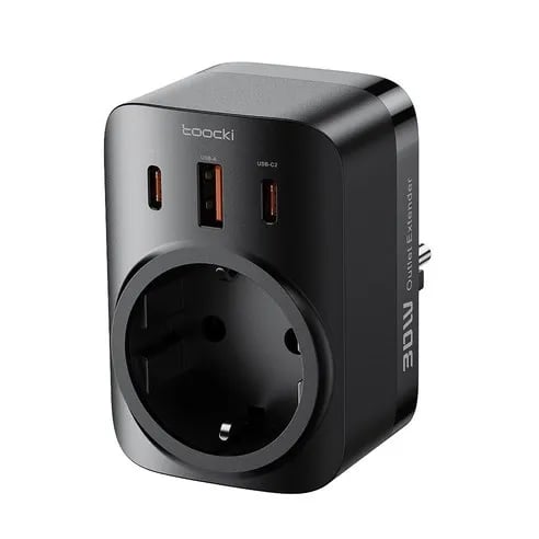 Toocki 툭키 Gan 접지 멀티 콘센트 3포트 PD 30w 고속충전 멀티탭, 블랙, 1개 (13,900원/무료배송)4
