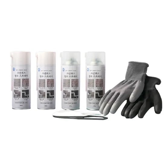 크린위즈 다용도 방수 스프레이 300ML 4개 + 장갑 + 마스크 (16,400원/무료)