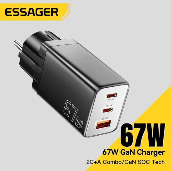 Essager GaN 67W USB 타입 C 충전기 ($6.96/무료)1