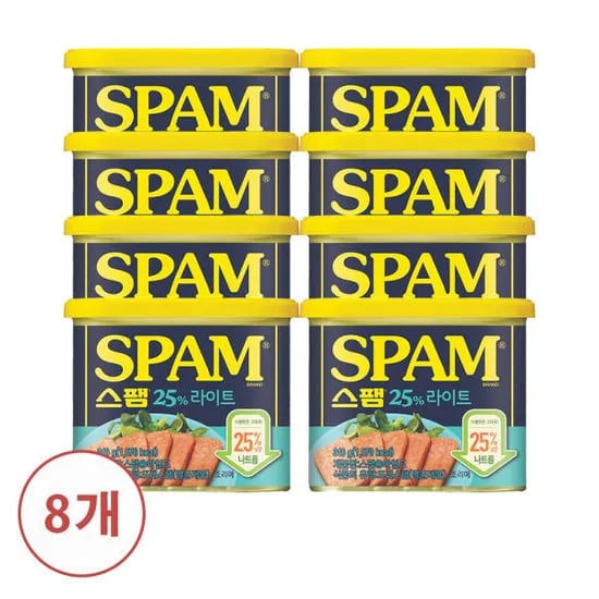 CJ 스팸 340G 8개 25% 라이트 (23,900원/무배)10