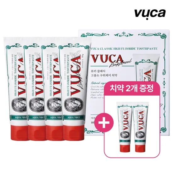 뷰카 아쿠아민트 고불소 치약 110g 6개 (10,200원/무료)2