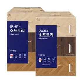 모나리자 소프트리 미용티슈 230매 6입 x 2개 (14,090원/무배)