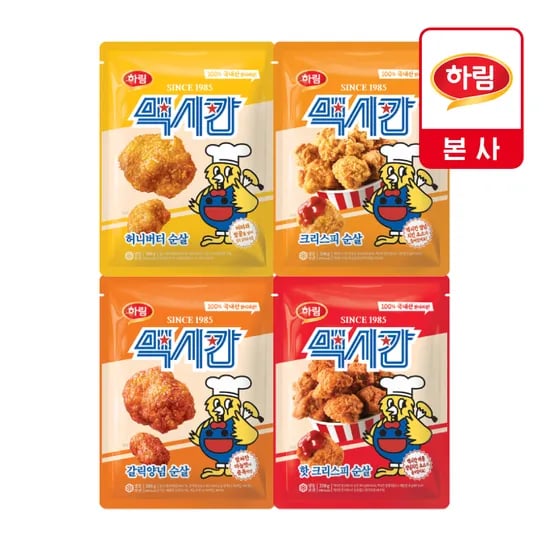 맥시칸 순살치킨 4봉 (크리스피, 핫크리스피, 허니버터, 갈릭양념)+키링 굿즈 (17,600원/무료)6