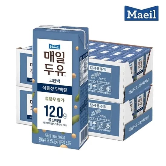 매일두유 고단백 190ml 48팩 (32,400원 / 무료)