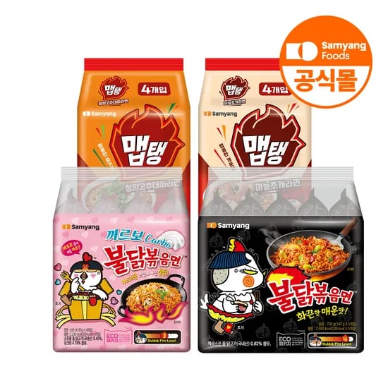 삼양식품 맵탱라면/불닭볶음면 24입 골라담기 (22,800원/무료)