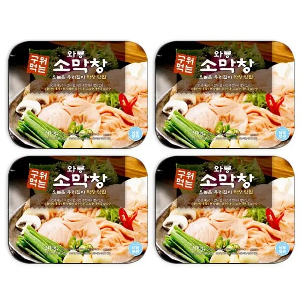 와룡막창 소막창 200g + 막창소스 60g x 4팩 (19,810원/무료)