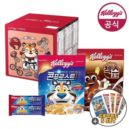 켈로그 시리얼 기획팩 (콘푸로스트+첵스콘푸로스트바35g 2개 + 드로잉카드) (7,500원/무배)2