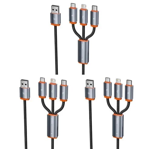Toocki 3 in 1 멀티 고속충전 케이블 3in1케이블 c타입 고속 충전기 케이블 (3개 7900원/무료배송)6
