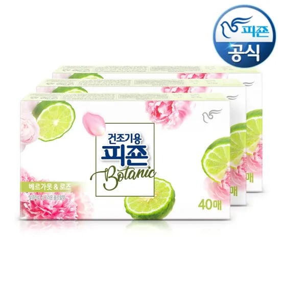 건조기용 피죤 드라이시트 섬유유연제 보타닉 40매x2개+1개더 P (11,477원/무배)