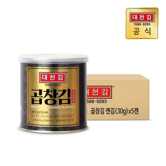 대천김 곱창캔김 30g x 5캔 (21,500원/무료)7