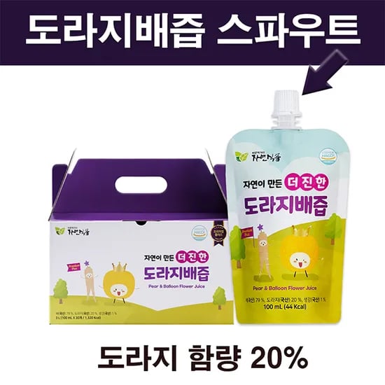 자연이 만든 도라지 배즙 스파우트 100ml 100팩
