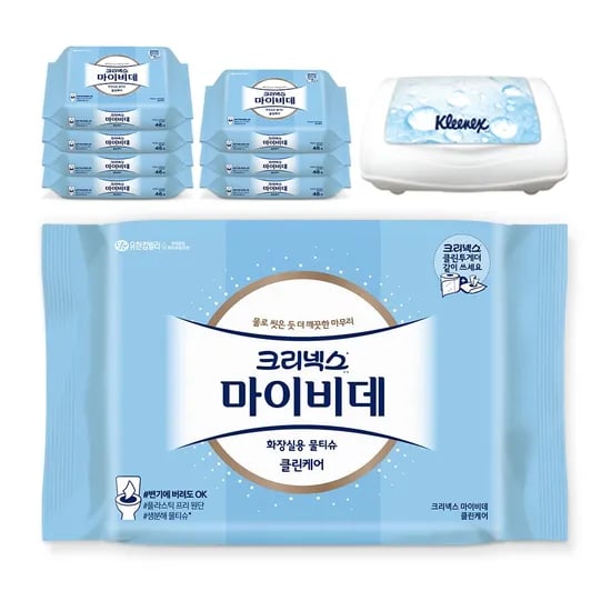 크리넥스 마이비데 클린케어 46매x8팩+용기