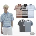 에디션 스트라이프 반팔 카라 니트