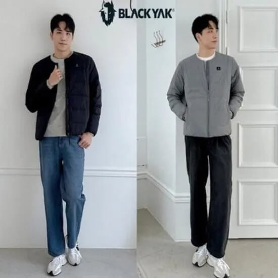 블랙야크 남성 경량 라운드넥 구스 다운자켓 L 루나U넥다운자켓
