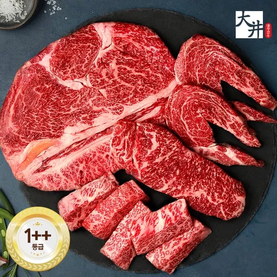 1++한우 등심모둠 500g 등심 살치 250g 채끝등심 새우살 250g