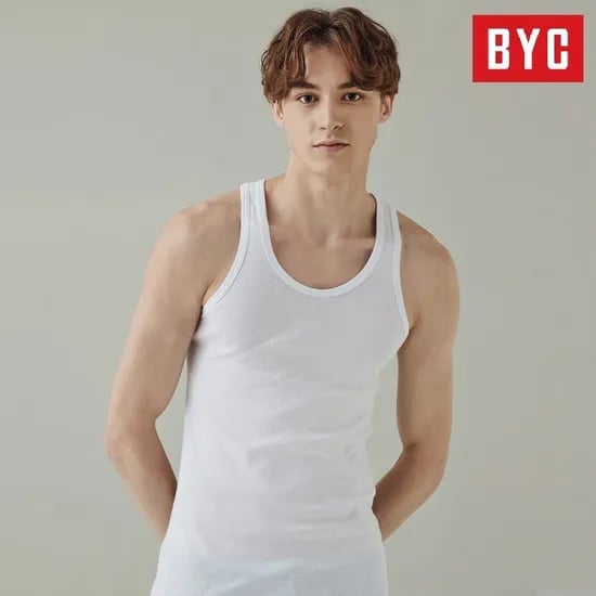 BYC 남성 백색 러닝 5매입